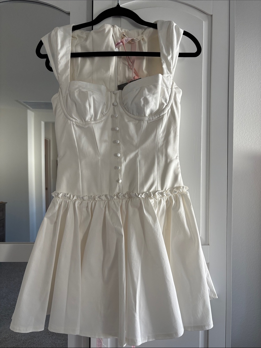 House of CB “Kaia” White Cotton Mini Dress - Picture 2 of 5